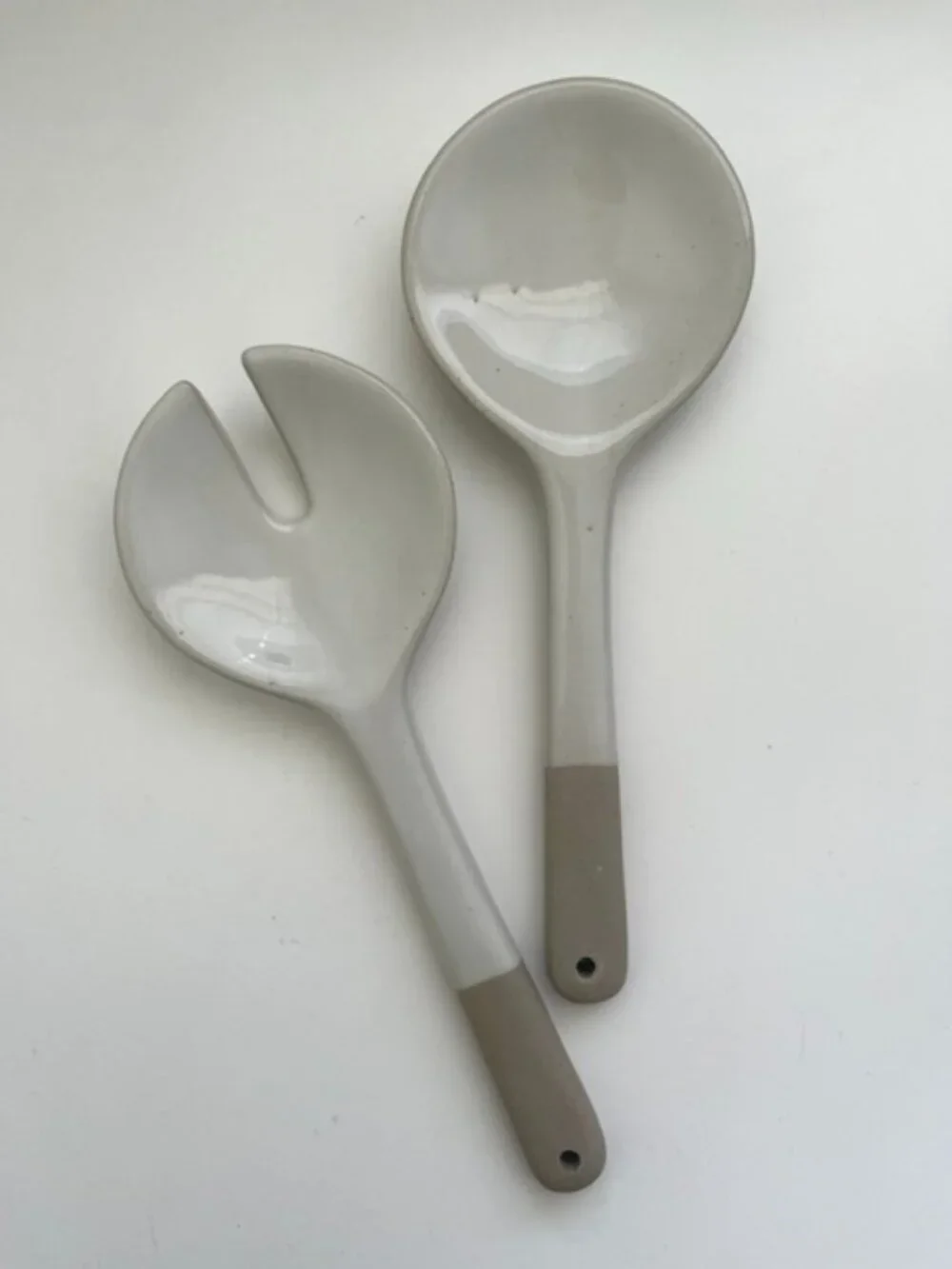 Hearth & Hand Two PIece Stoneware Salad Tongs